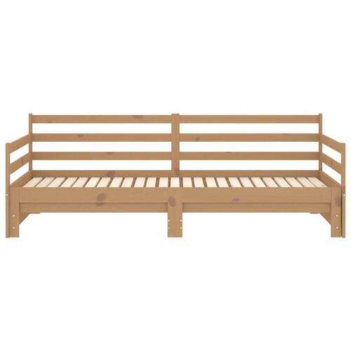 Daybed med udtræk 2x(90x200) cm massivt fyrretræ gyldenbrun