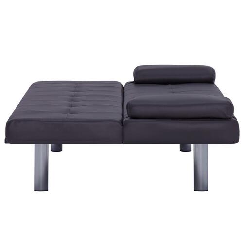 Sovesofa med to puder kunstlæder brun