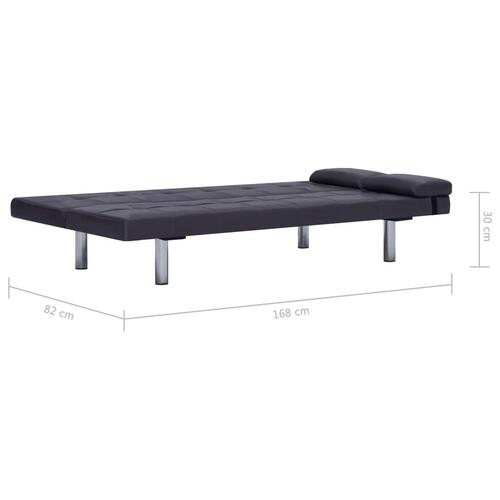 Sovesofa med to puder kunstlæder brun