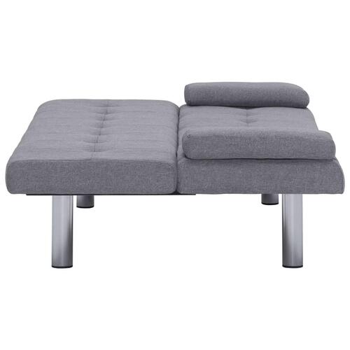 Sovesofa med to puder polyester lysegrå