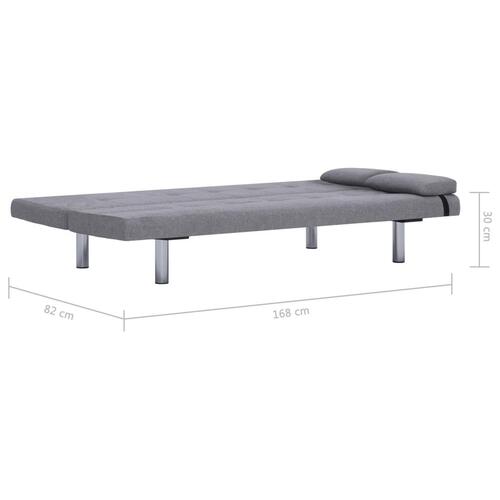 Sovesofa med to puder polyester lysegrå