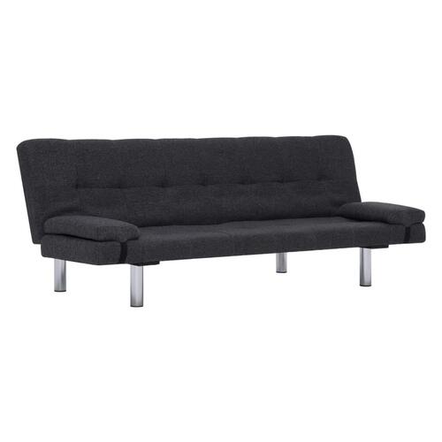 Sovesofa med to puder polyester mørkegrå