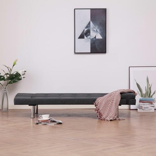 Sovesofa med to puder polyester mørkegrå