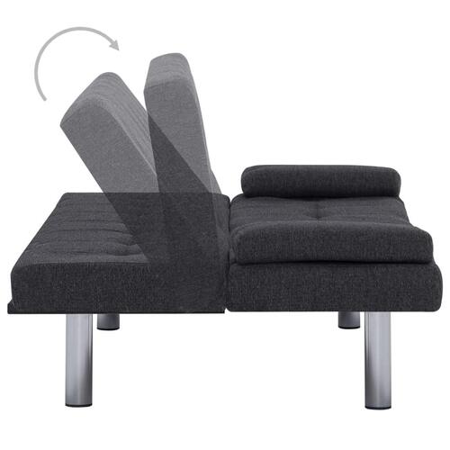 Sovesofa med to puder polyester mørkegrå