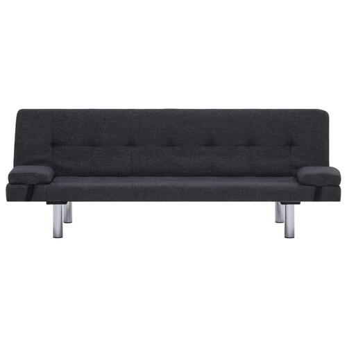 Sovesofa med to puder polyester mørkegrå