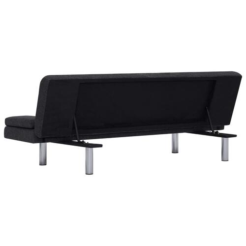 Sovesofa med to puder polyester mørkegrå