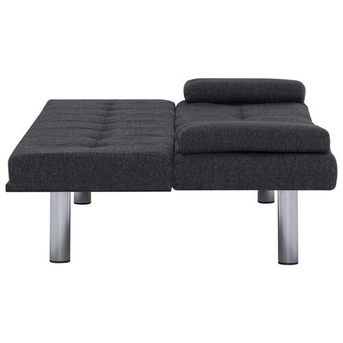 Sovesofa med to puder polyester mørkegrå