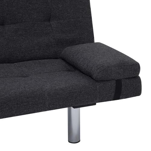 Sovesofa med to puder polyester mørkegrå