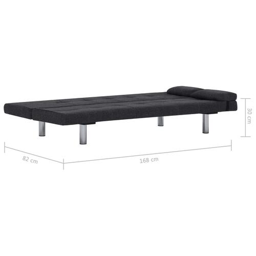 Sovesofa med to puder polyester mørkegrå
