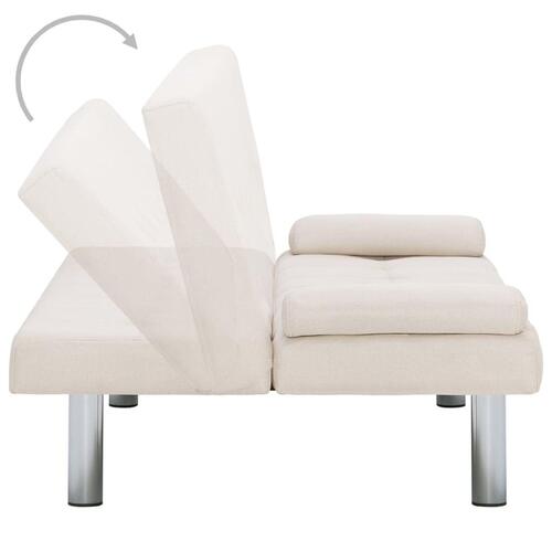 Sovesofa med to puder polyester cremefarvet