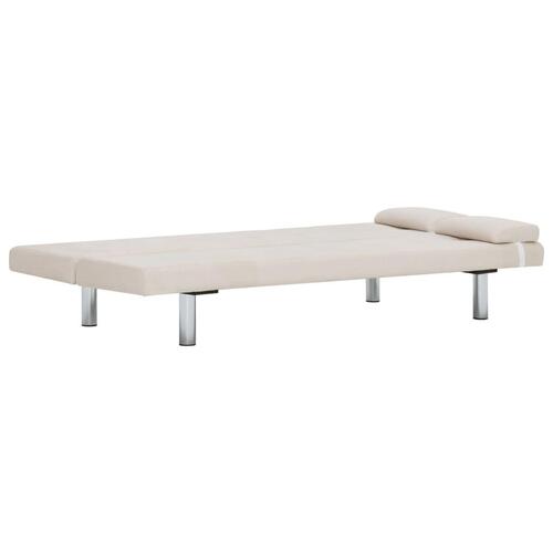Sovesofa med to puder polyester cremefarvet
