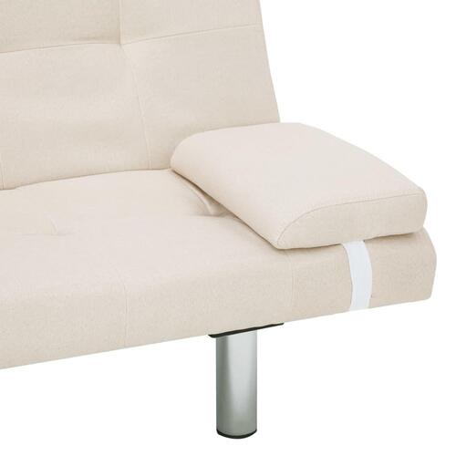 Sovesofa med to puder polyester cremefarvet