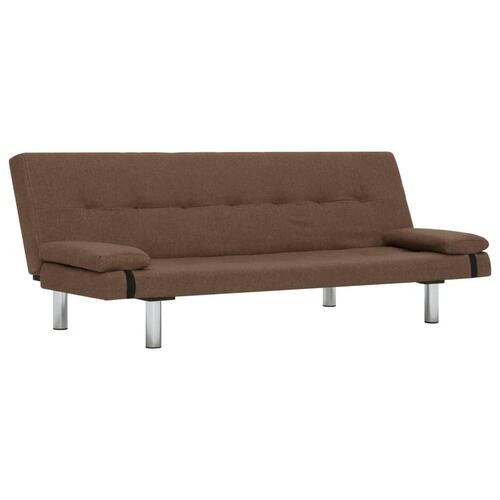 Sovesofa med to puder polyester brun