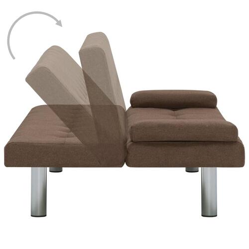 Sovesofa med to puder polyester brun
