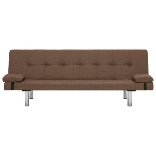 Sovesofa med to puder polyester brun