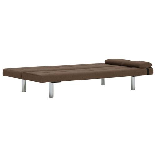 Sovesofa med to puder polyester brun