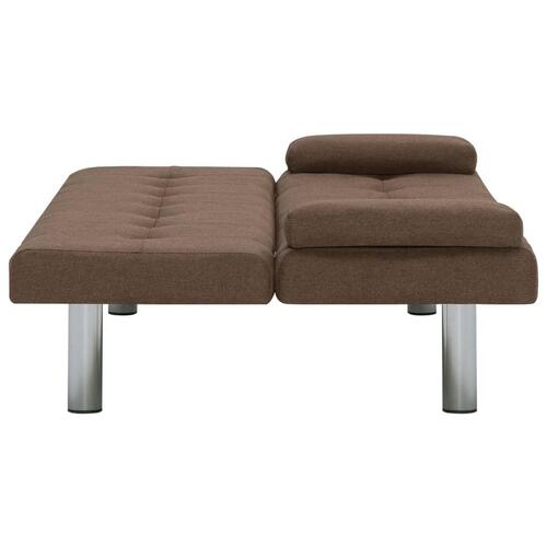 Sovesofa med to puder polyester brun