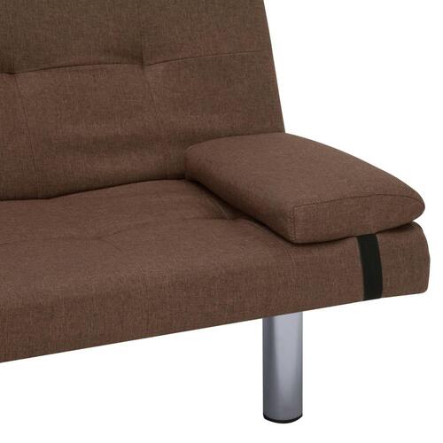 Sovesofa med to puder polyester brun