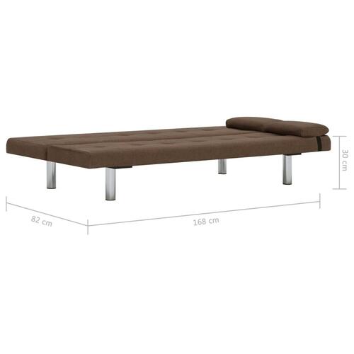 Sovesofa med to puder polyester brun