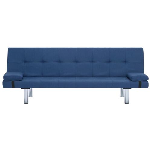 Sovesofa med 2 puder polyester blå