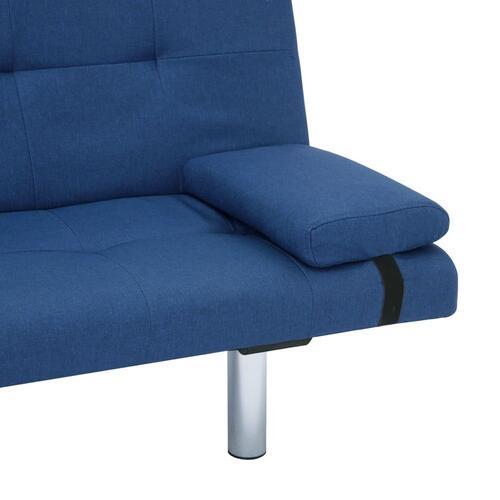 Sovesofa med 2 puder polyester blå