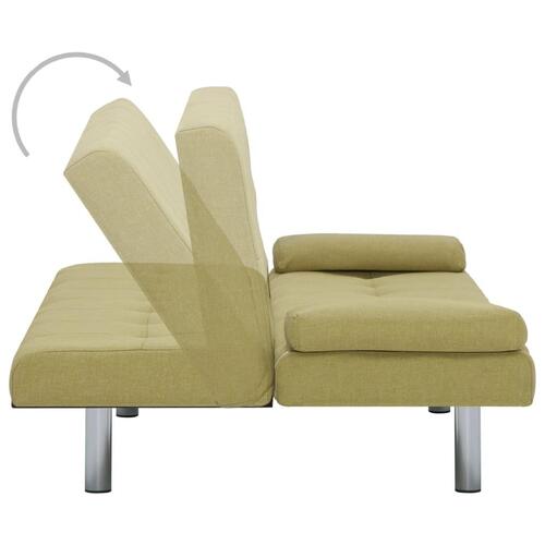 Sovesofa med to puder polyester grøn