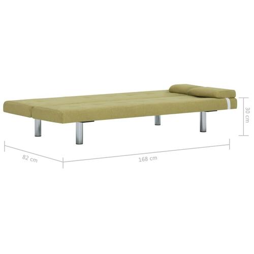 Sovesofa med to puder polyester grøn
