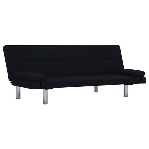 Sovesofa med to puder polyester sort
