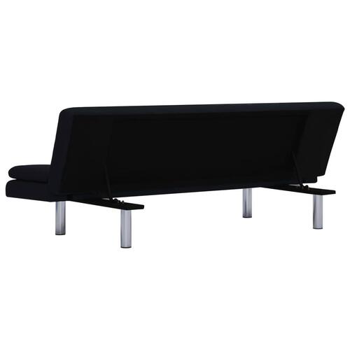 Sovesofa med to puder polyester sort