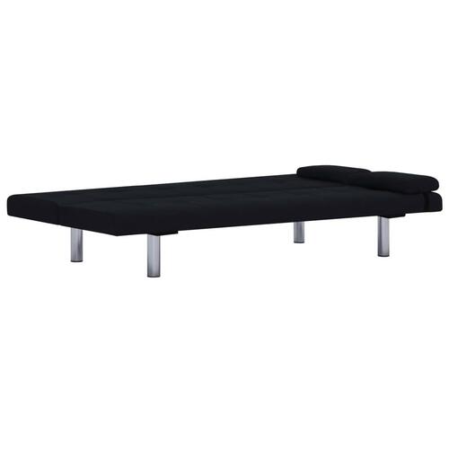 Sovesofa med to puder polyester sort