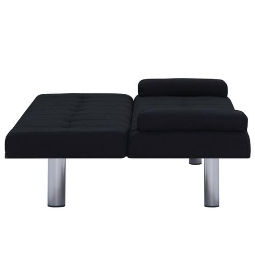 Sovesofa med to puder polyester sort