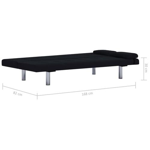 Sovesofa med to puder polyester sort