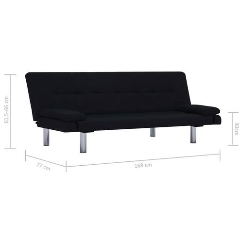 Sovesofa med to puder polyester sort