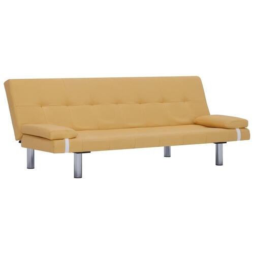 Sovesofa med to puder polyester gul