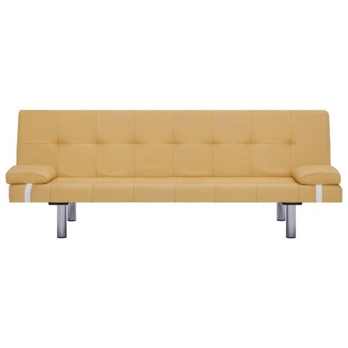 Sovesofa med to puder polyester gul