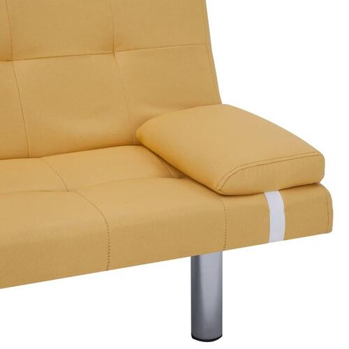 Sovesofa med to puder polyester gul