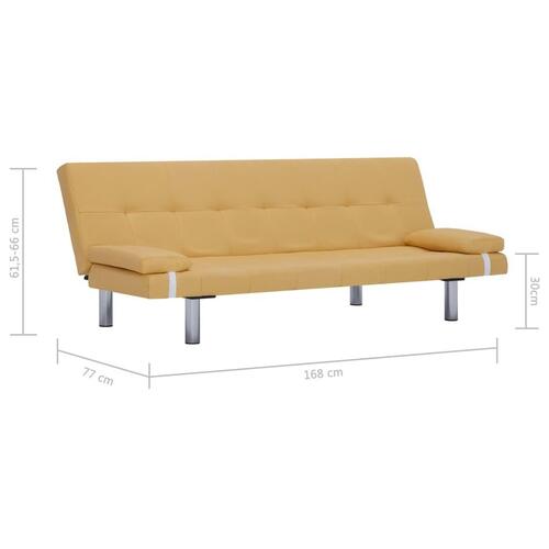 Sovesofa med to puder polyester gul