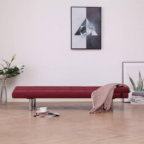 Sovesofa med to puder polyester rødvinsfarvet