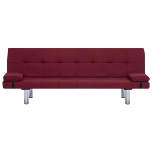 Sovesofa med to puder polyester rødvinsfarvet