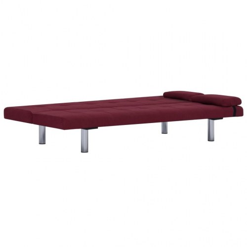 Sovesofa med to puder polyester rødvinsfarvet