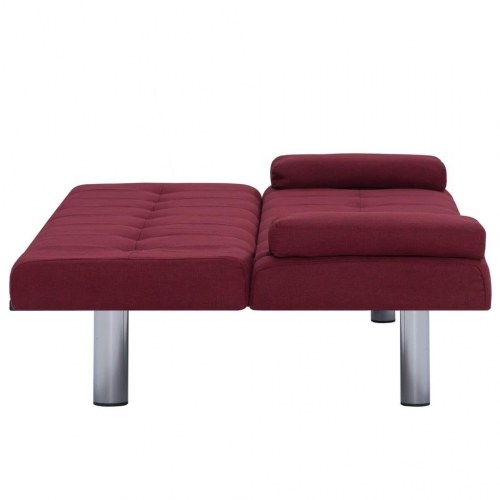 Sovesofa med to puder polyester rødvinsfarvet