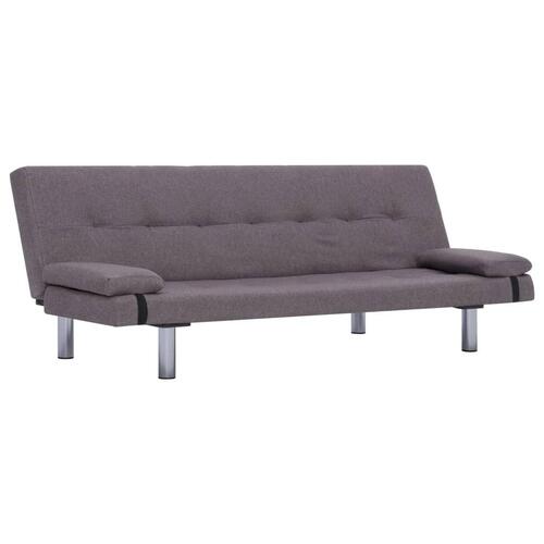 Sovesofa med to puder polyester gråbrun