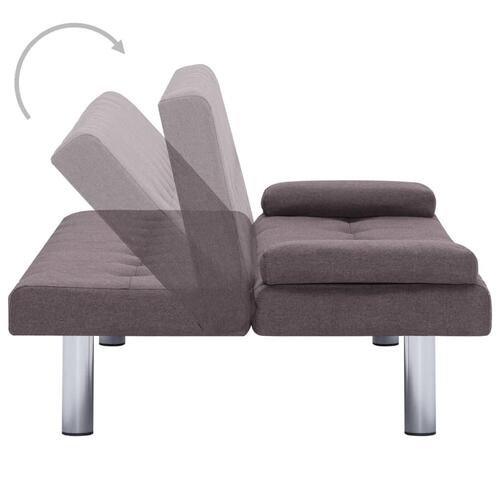 Sovesofa med to puder polyester gråbrun