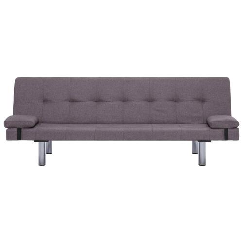 Sovesofa med to puder polyester gråbrun