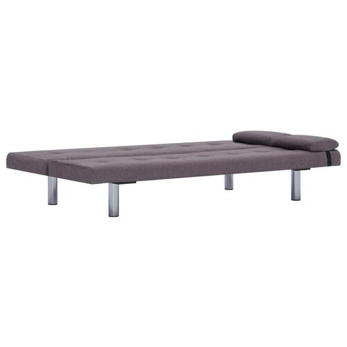 Sovesofa med to puder polyester gråbrun