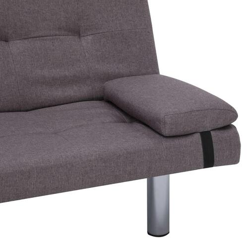 Sovesofa med to puder polyester gråbrun