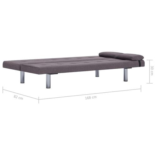 Sovesofa med to puder polyester gråbrun