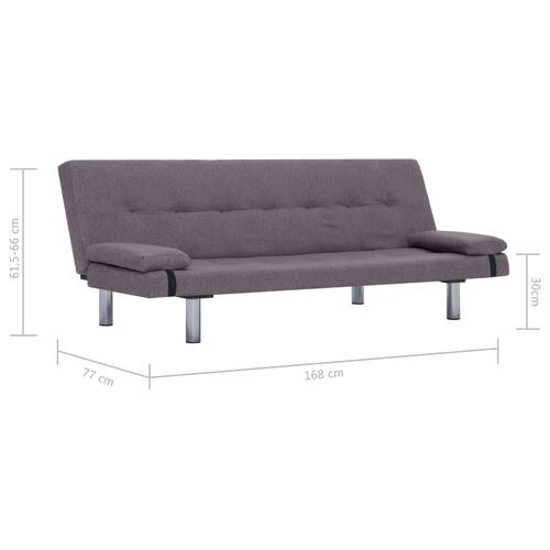 Sovesofa med to puder polyester gråbrun