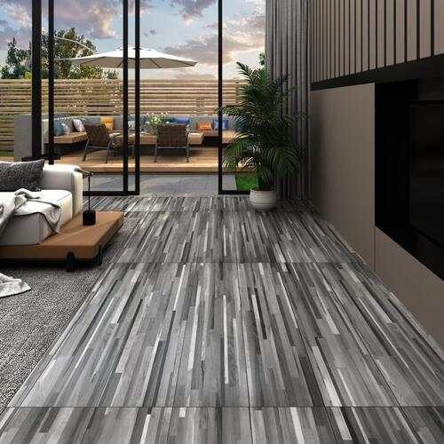 Selvhæftende PVC-gulvplanker 5,21 m² 2 mm gråstribet