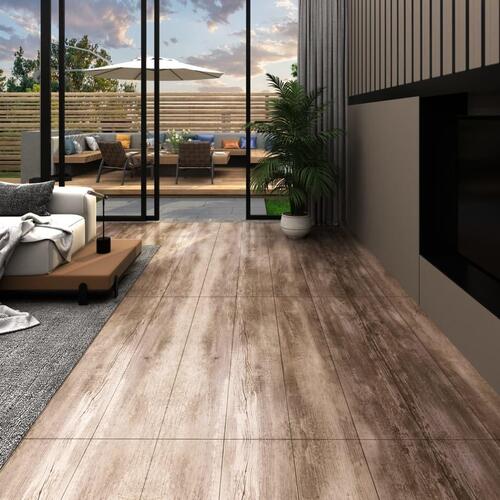 Selvhæftende PVC-gulvplanker 5,21 m² 2 mm trævasket
